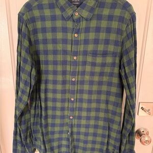 J. Crew Green and Blue Checkered Men's Shirt